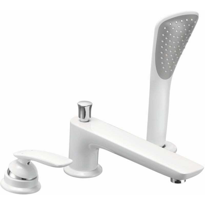 

Kludi - Báscula con manija bañera-ducha 3 agujeros s montaje en cromo blanco