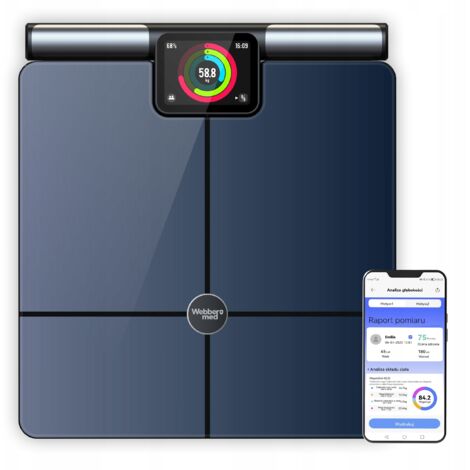 Báscula de baño analítica con 57 parámetros, Apple Health, Google Fit y WIFI
