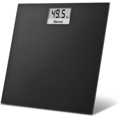 Báscula de baño de cristal BP27 con capacidad de 150 kg y precisión de 100 g, efecto carbón.