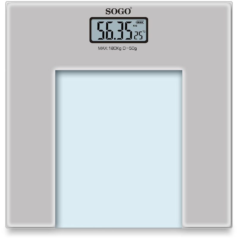 

Báscula de baño eléctrica,180KG - Base de cristal alta resistencia Pantalla LCD