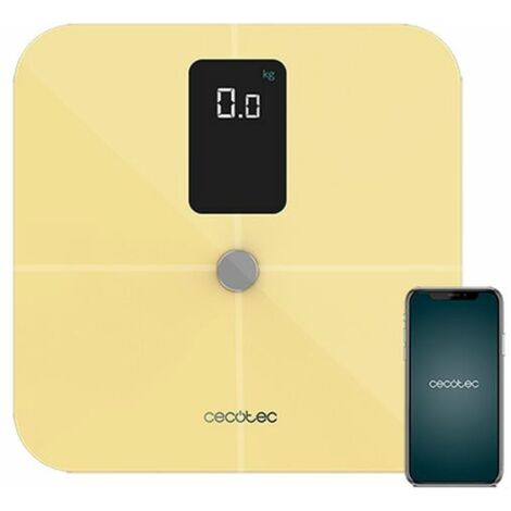 Báscula de baño inteligente de gran pantalla con medición de bioimpedancia y App.