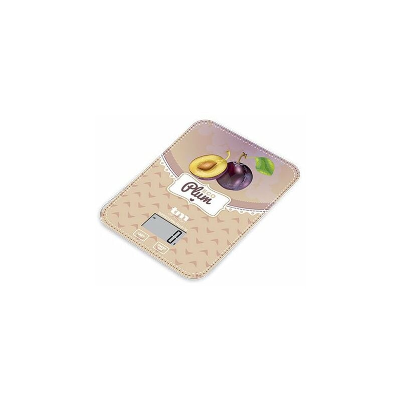 

TMPBS029 báscula de Cocina con display Digital, Ultra Delgada con diseño ciruelas Vintage, 4 sensores, vuelta a 0, ideal para repostería y Alimentos
