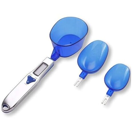Báscula de cocina digital con 3 cucharas medidoras, para pesar ingredientes líquidos secos, leche, té, especias, harina y medicamentos, 500 g (1,1 lb), báscula de miligramos, pantalla LCD portátil.
