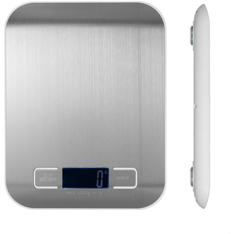 

Bascula de cocina digital para alimentos Gramos y onzas digitales 5/10 KG Bascula de cocina de acero inoxidable con division de 0.04 oz / 1g Pantalla