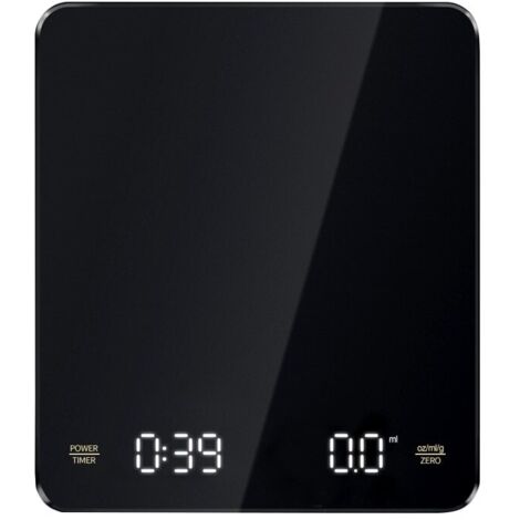Báscula de cocina electrónica, 3 kg/0,1 g (kilogramos), recargable por USB, pantalla LCD, color negro