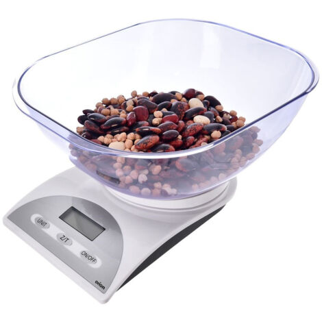 Báscula de cocina electrónica con recipiente de 5 kg