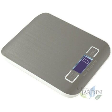 Báscula de Cocina LED 5 Kg Gris, Alta Precisión 1 Gr, Digital para Cocina 14x18 cm