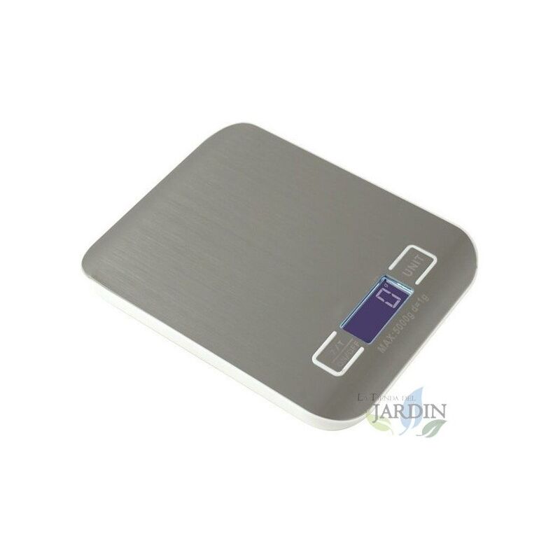 

Báscula de cocina LED 5 Kg gris, graduación 1 gr. 14x18 cm