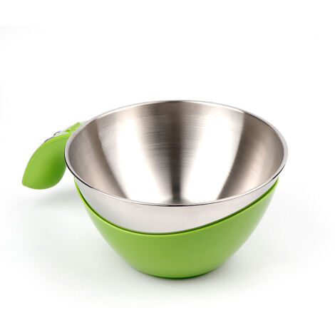 Báscula de cocina para hornear de 5 kg, color verde hierba, recipiente de acero inoxidable, 5 kg/1 g