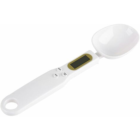 Báscula de cuchara digital, báscula de cocina digital LCD electrónica portátil de 500 g/0,1 g con cucharas medidoras