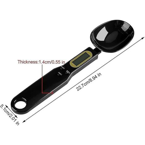 Báscula de cuchara digital, báscula de cocina digital LCD portátil de 500 g/0,1 g con cucharas medidoras, 11