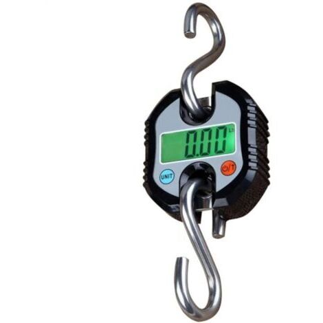 Báscula de equipaje negra para colgar, báscula de pesca, hasta 150 kg, con pantalla LCD, 2 ganchos extraíbles, báscula de equipaje para viajes, pesca, caza al aire libre