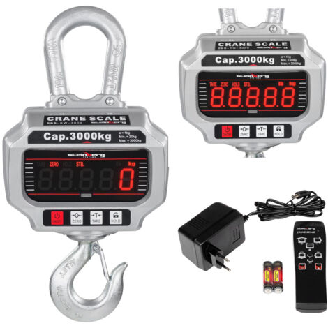 Báscula de gancho industrial de 3 toneladas con control remoto - LED