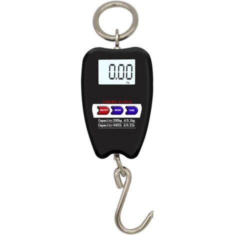 Báscula Digital Colgante, Mini báscula de grúa Que Pesa báscula Colgante Industrial Digital báscula de Gancho Colgante Resistente de 200Kg/441Lb para Garaje, Granja y Caza
