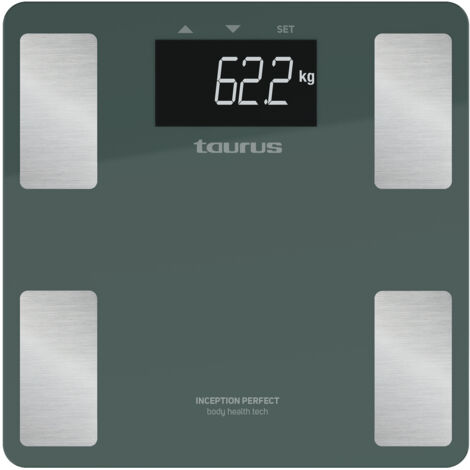 Báscula Digital de Baño Taurus INCEPTION PERFE Azul Verde Cristal Templado 180 kg