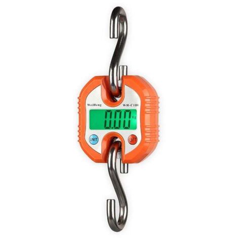 Báscula digital para equipaje KZQ – 3 unidades de medida – Valor bidimensional (0-100 kg/50 g, 100-150 kg/100 g, naranja)