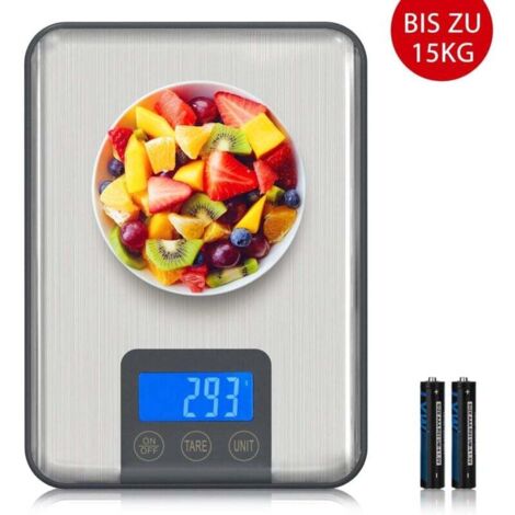 Báscula digital ZVD - Báscula electrónica profesional - Con plataforma grande - Pesa desde 1 g hasta 15 kg