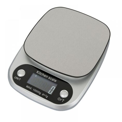 Báscula electrónica de acero inoxidable de 10 kg/1 g, báscula de cocina digital, oz para cocinar y hornear