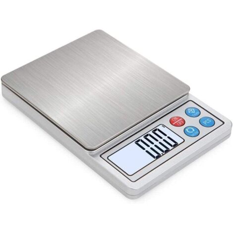 Báscula electrónica de cocina pequeña para el hogar, color blanco, 600 g / 0,01 g