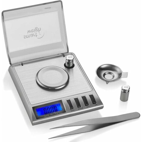 Báscula inteligente digital de alta precisión Crediri GEM20 20 x 0,001 g. Ideal para pesar piedras preciosas, joyas y otros objetos de valor.