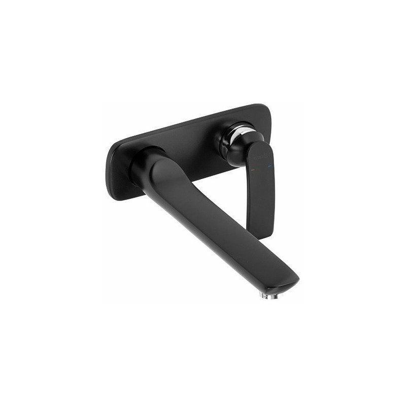 

Báscula para lavabo de pared empotrada con 2 orificios, 230 mm, cromo negro mate