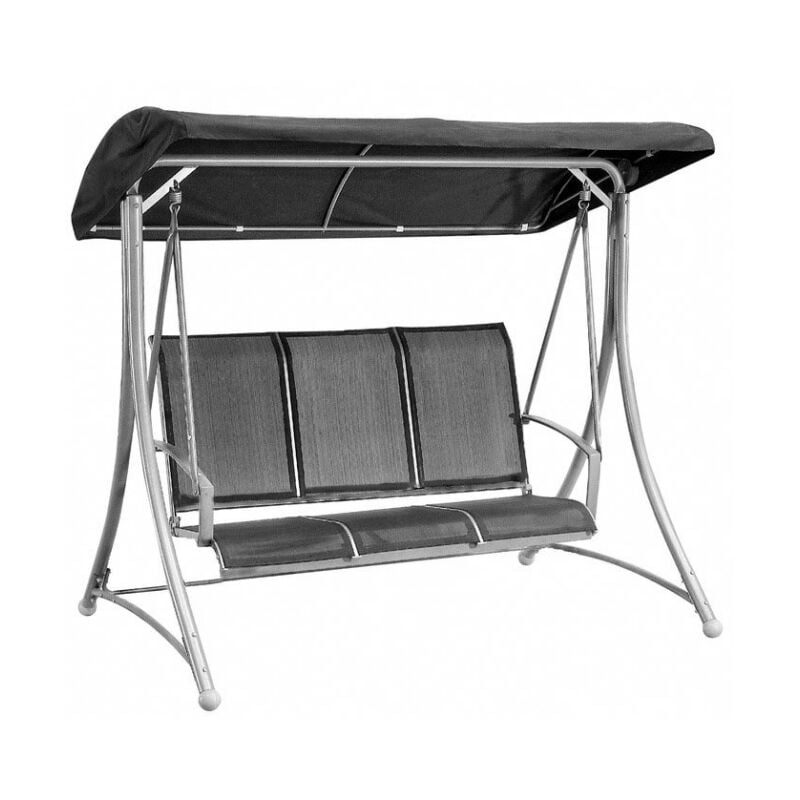 Bascule de jardin 3 places gris avec auvent | gris