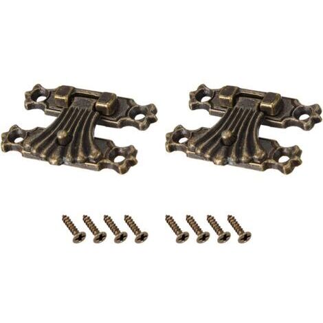 Bascule Loquet Verrouillage (37mm x 27mm) 2pcs, Zinc Alliage Moraillon Loquets - pour Armoires Boîtes Valises, Bronze Ton