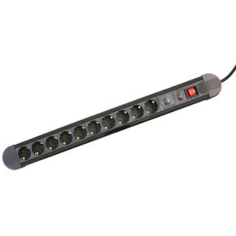 Base 10 tomas con protector de sobrecargas y sobretensiones Negra Electro DH 36.260 8430552121823