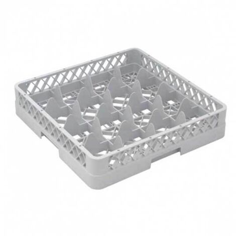 Base 16 Compartiments 500 x 500 x 100mm - Casier de Lavage pour verres - Gris - Matériel CHR Pro