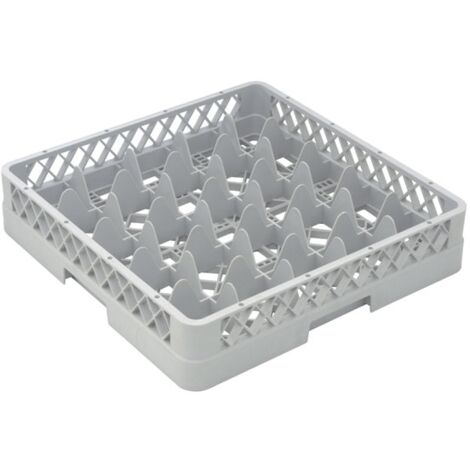 Base 25 Compartiments 500 x 500 x 100mm - Casier de Lavage pour verres - Gris - Matériel CHR Pro