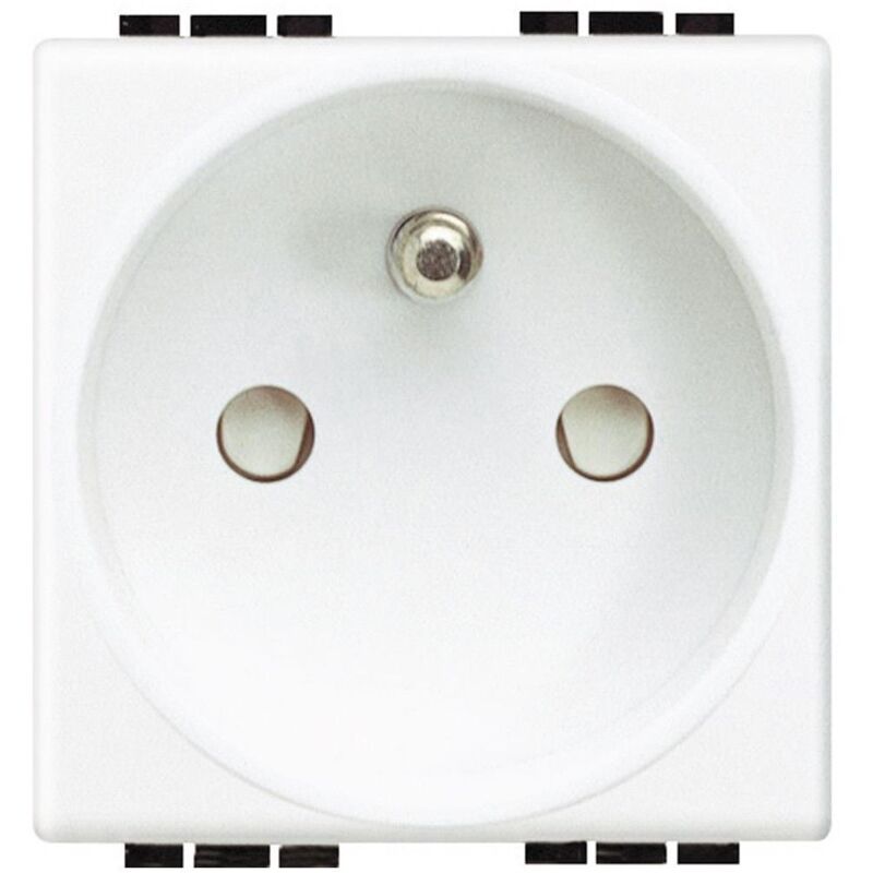 EDM - Base 2P + t Livinglight Raccordement à vis standard français Blanc 2 modules N4142