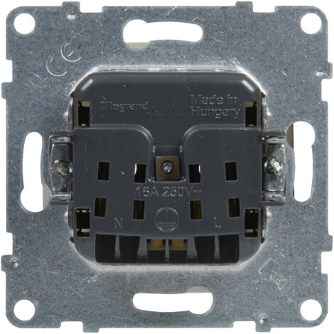 Base 2P+Z - 16 A - 250 V - terminales de tornillo, BLANCO SUNO