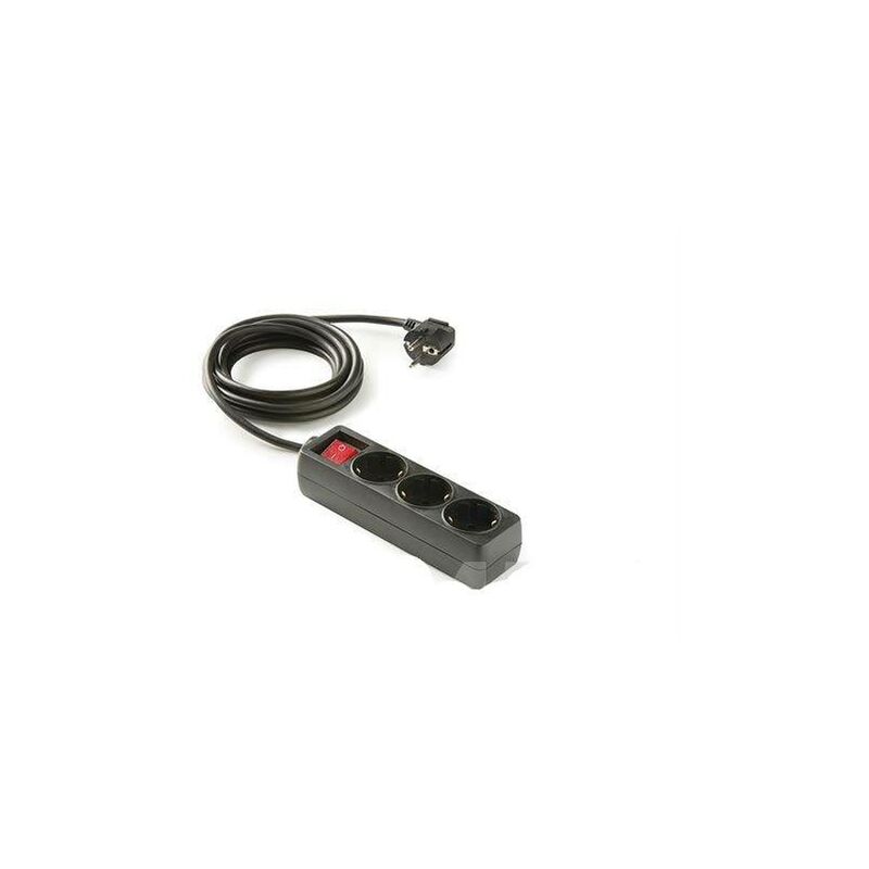 

Base multiple Eco con Interruptor Negra 3 Tomas 1,5mt