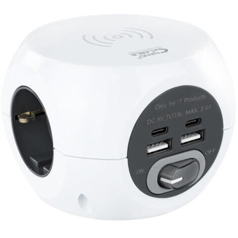 Base 3xenchufes 2xusb 2xusb-c Carga Inalámbrica 10.37.0002
