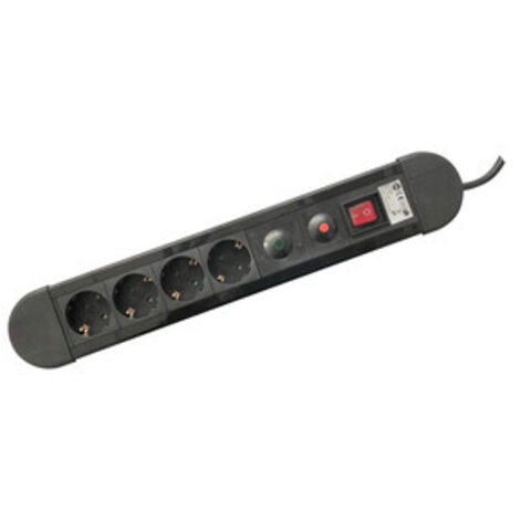 Base 4 tomas con protector de sobrecargas Negra Electro DH 36.255 8430552085385
