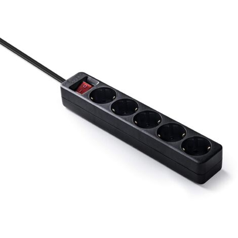 BASE 5 USCITE TT CON INTERRUTTORE CAVO 1,5M.Â NERO