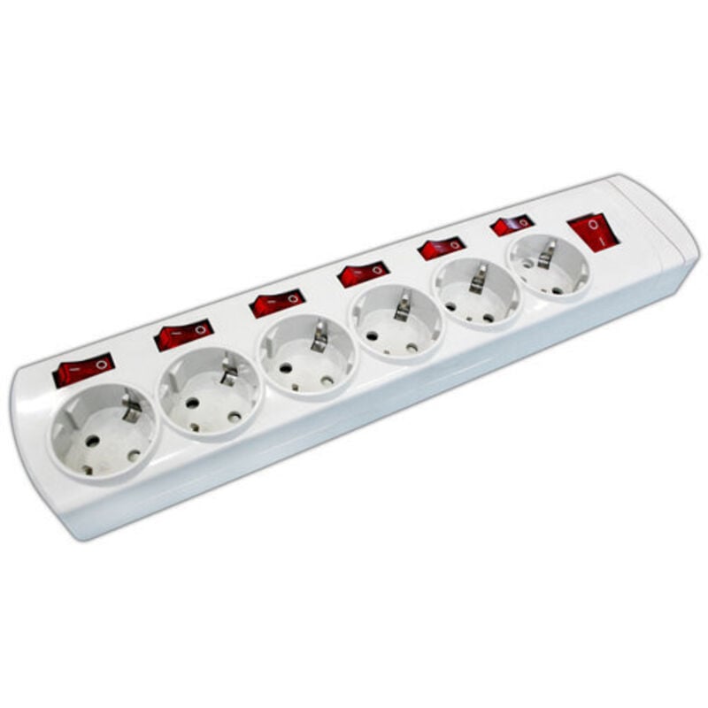 

Base de 6 tomas 16A/250V con interruptores independientes sin cable Termoestable 36.189/SC 8430552130177 - Electro Dh