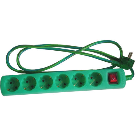 Base 6x16A c/interruptor color verde