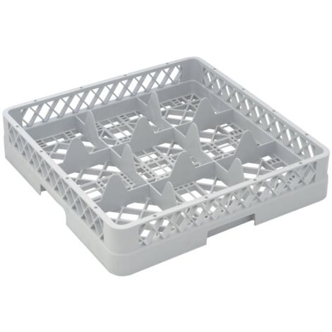 Base 9 Compartiments 500 x 500 x 100mm - Casier de Lavage pour verres - Gris - Matériel CHR Pro