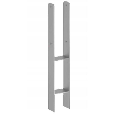 Base a colonna, staffa tipo H, acciaio, 80x600mm