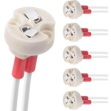 Base à deux broches, G4, GU5.3, G6.35, GY6.35, GX5.3 MR16, GZ4 MR11, support de lampe à corps en céramique à douille halogène (6 pièces)-LIAIKI
