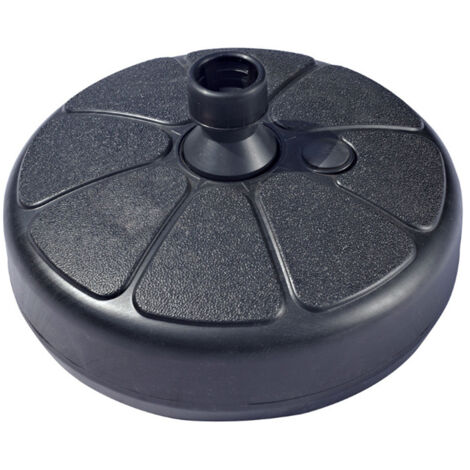 Base à Parasol Robuste Remplissable, Fixation Modulable Compatible Table Patio, Stand Noir