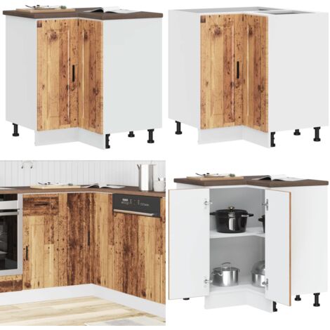 Base ad Angolo Cucina Porto Legno Antico in Legno Multistrato - Base cucina - Armadietto angolare