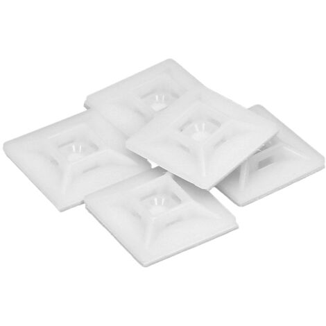 base adhesiva para bridas 28x28 mm. blanca bolsa 100 unidades