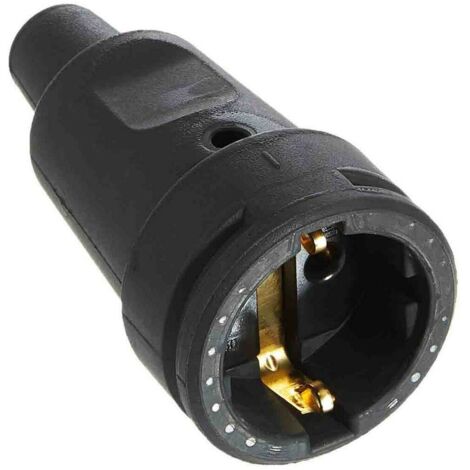 Base aerea 2p+t goma 16a 250v negro. kopp