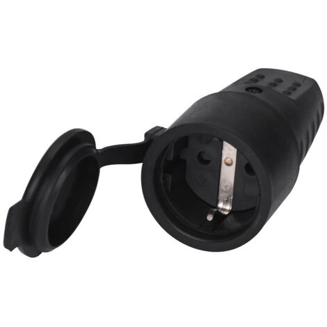 Base aerea con tapa impermeable IP44 de goma 4.8mm Negro