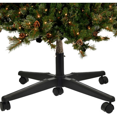 Base Albero di Natale Universale con Ruote Supporto Versatile Nero 69x22x50cm