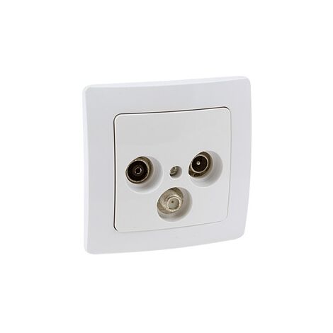 Base Antena Empotrar TV + Radio Y Satelite BLANCO