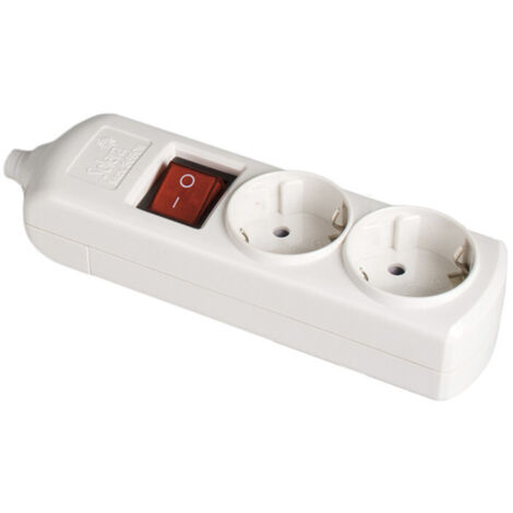 Base Bipolaire avec 2 Prises t/tl 10/16A 250V Blanc + Interrupteur Lumineux Solera 8002IL