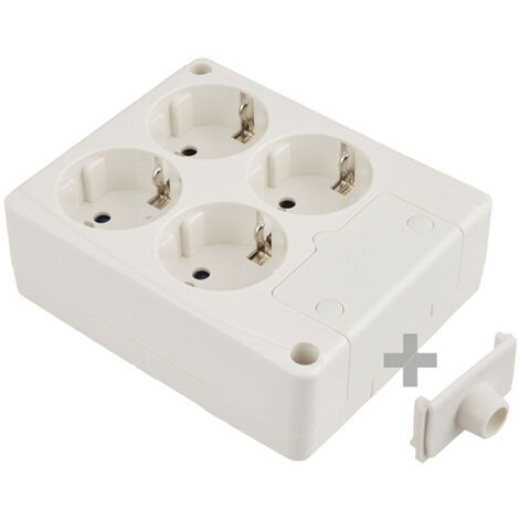 Base bipolar 4 tomas t/tl 10/16a 250v cuadrada color blanco solera 8104